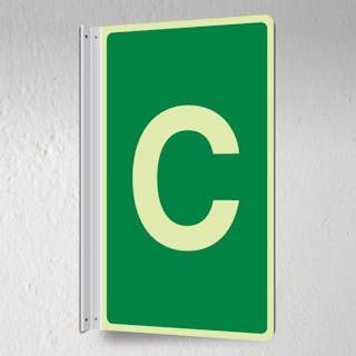 Photoluminescent C - Corridor Sign