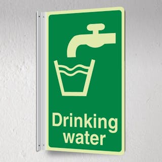 Photoluminescent Drinking Water - Corridor Sign