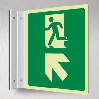 Photoluminescent Emergency Escape - Arrow Up Left - Corridor Sign