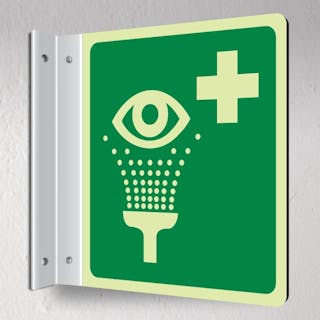 Photoluminescent Eyewash Station Symbol - Corridor Sign