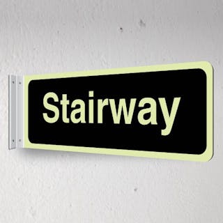 Photoluminescent Stairway - Black - Corridor Sign