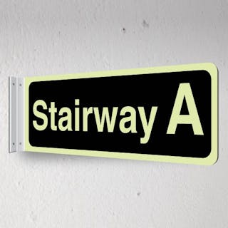 Photoluminescent Stairway A - Black - Corridor Sign