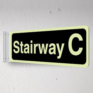 Photoluminescent Stairway C - Black  - Corridor Sign