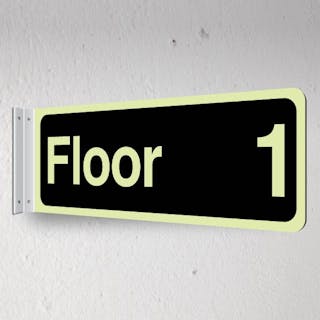 Photoluminescent Floor 1 - Black - Corridor Sign