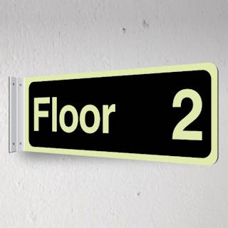 Photoluminescent Floor 2 - Black - Corridor Sign