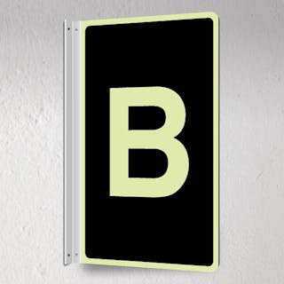 Photoluminescent B - Black - Corridor Sign