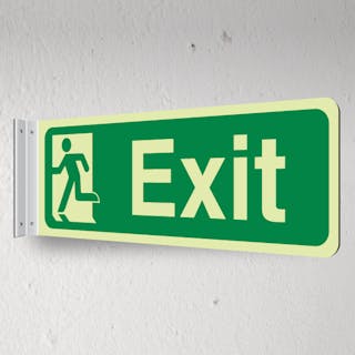 Photoluminescent Exit Man Running Left - Corridor Sign