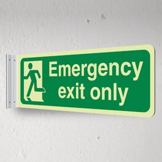 Photoluminescent Emergency Exit Only Man Running Left - Corridor Sign