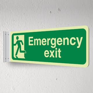 Photoluminescent Emergency Exit Man Running Left - Corridor Sign