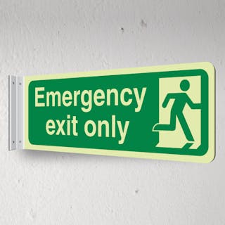 Photoluminescent Emergency Exit Only Right Man Running Right - Corridor Sign