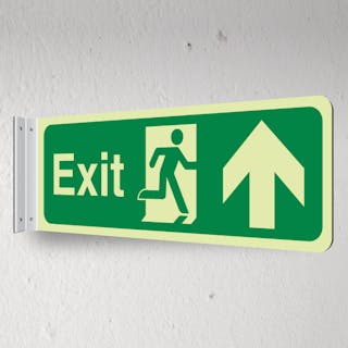 Photoluminescent Exit - Up - Corridor Sign