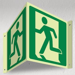 Photoluminescent Emergency Exit Left - 3D Corridor Sign