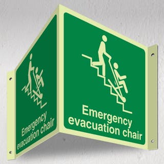 Photoluminescent Emergency Evacuation Chair -  3D Corridor Sign