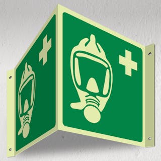 Photoluminescent Breathing Apparatus - 3D Corridor Sign