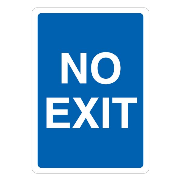 No Exit - Blue | SafetySigns4Less