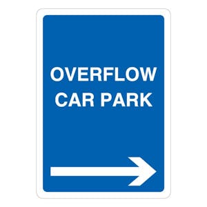 Overflow Car Park - Blue Arrow Right