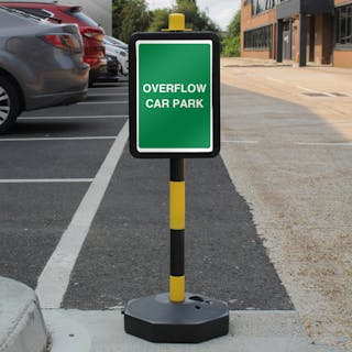 Temporary Signpost - Overflow Car Park - Green