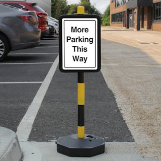 Temporary Signpost - More Parking This Way