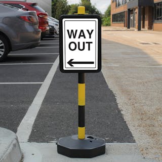 Temporary Signpost - WAY OUT - Arrow Left