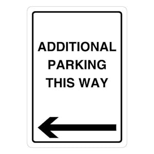 Additional Parking This Way - Arrow Left