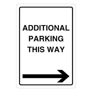 Additional Parking This Way - Arrow Right
