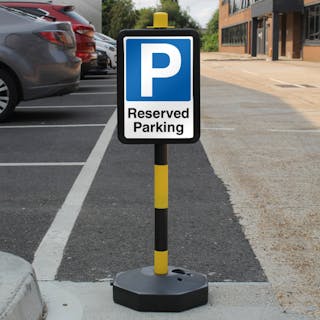 Temporary Signpost - Reserved Parking - Blue Parking 