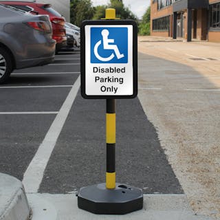 Temporary Signpost - Disabled Parking Only