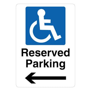 Reserved Parking - Mandatory Disabled - Arrow Left