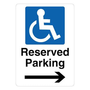Reserved Parking - Mandatory Disabled - Arrow Right