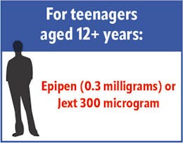 Adrenaline Auto Injector for teenagers 12+ years