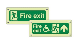 Photoluminescent Acrylic Fire Exit Signs