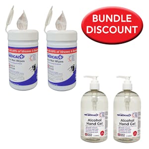 PBH Medical Disinfectant Wipes & Alcohol Sanitiser Bundle