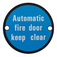 Automatic Fire Door Keep Clear - Matt Black Stainless Steel