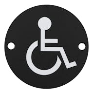 Disabled Door Symbol - Matt Black Stainless Steel