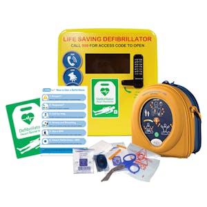 HeartSine 500P Semi-Auto Defibrillator External Locked Cabinet Package 