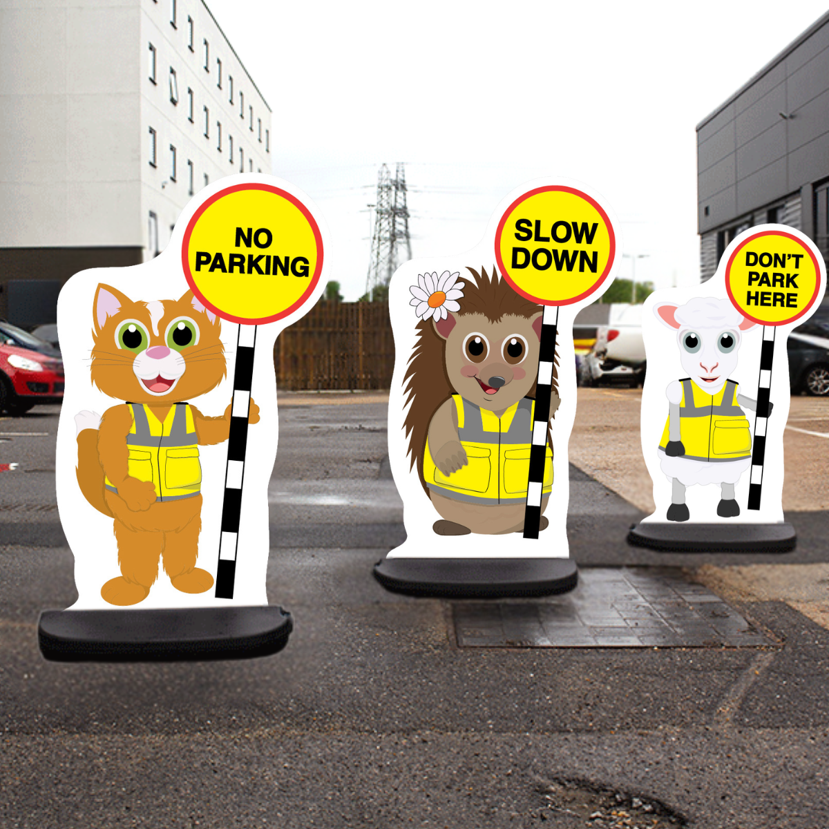 Animal Character Road Safety - Cut Out Signs