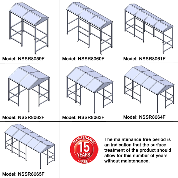 Apex Full-Frame 4-Sided Smoking Shelter - Aluminium Roof