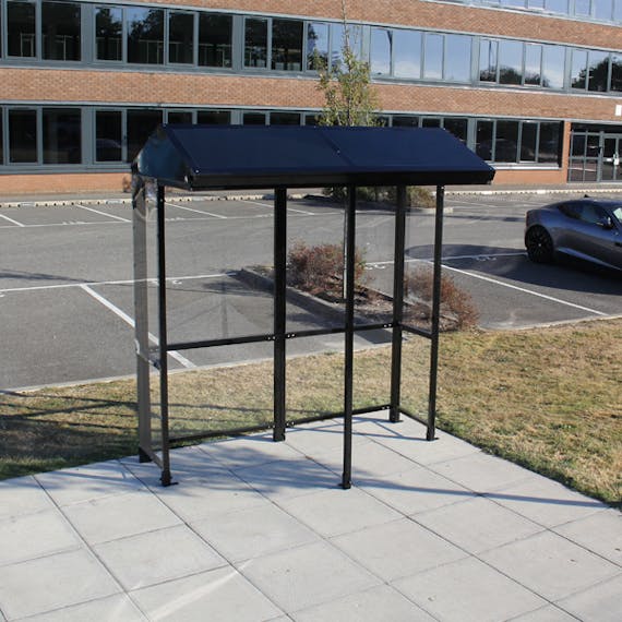 Apex Open Fronted Waiting Shelter - Aluminium Roof