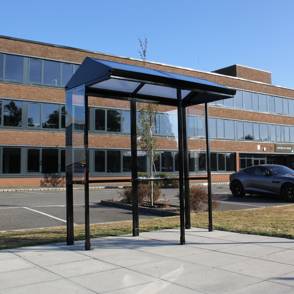 Apex Open Fronted Smoking Shelter - Clear Roof