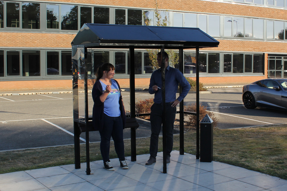 Apex Open Fronted Smoking Shelter - Aluminium Roof