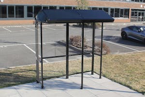 Apex Open Fronted Waiting Shelter - Aluminium Roof