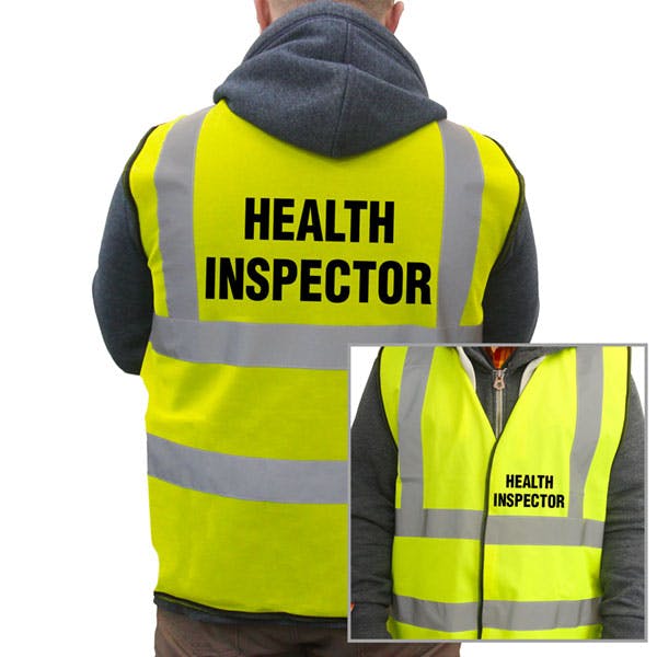 Value HiVis Vest Health Inspector VSafety