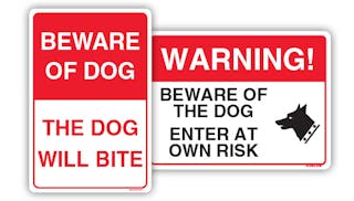 Private Property - Beware Of The Dog Signs