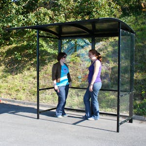 Curved Full-Frame Open Front Smoking Shelter - Aluminum Roof