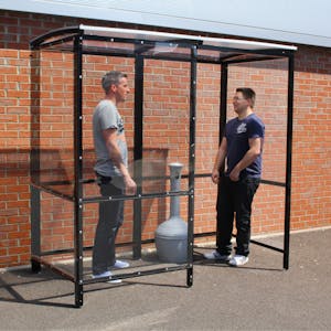 Curved Full-Frame 4-Sided Smoking Shelter - Clear Roof