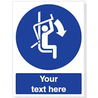 Custom Close Safety Bar Of Chairlift Safety Sign