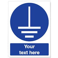 Custom Connect Earth To Ground Safety Sign