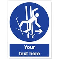 Custom Immediately Leave The Tow Track In Event Of Falling Safety Sign