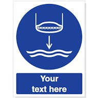 Custom Lower Lifeboat To Water Safety Sign