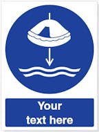 Custom Lower Liferaft To Water Safety Sign